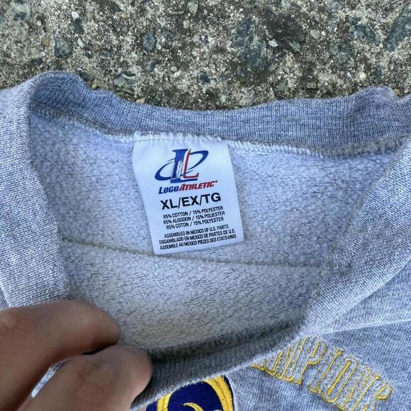 Vintage 2000 Beautiful St Louis Rams Super Bowl grey sweatshirt size large - Picture 3 of 4